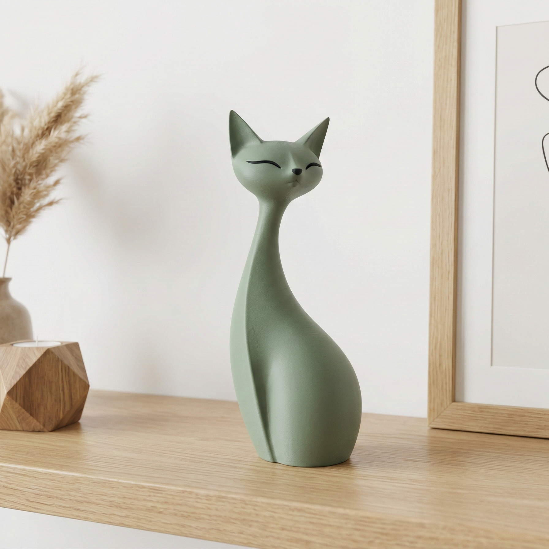 Elegant og Minimalistisk Kattefigur