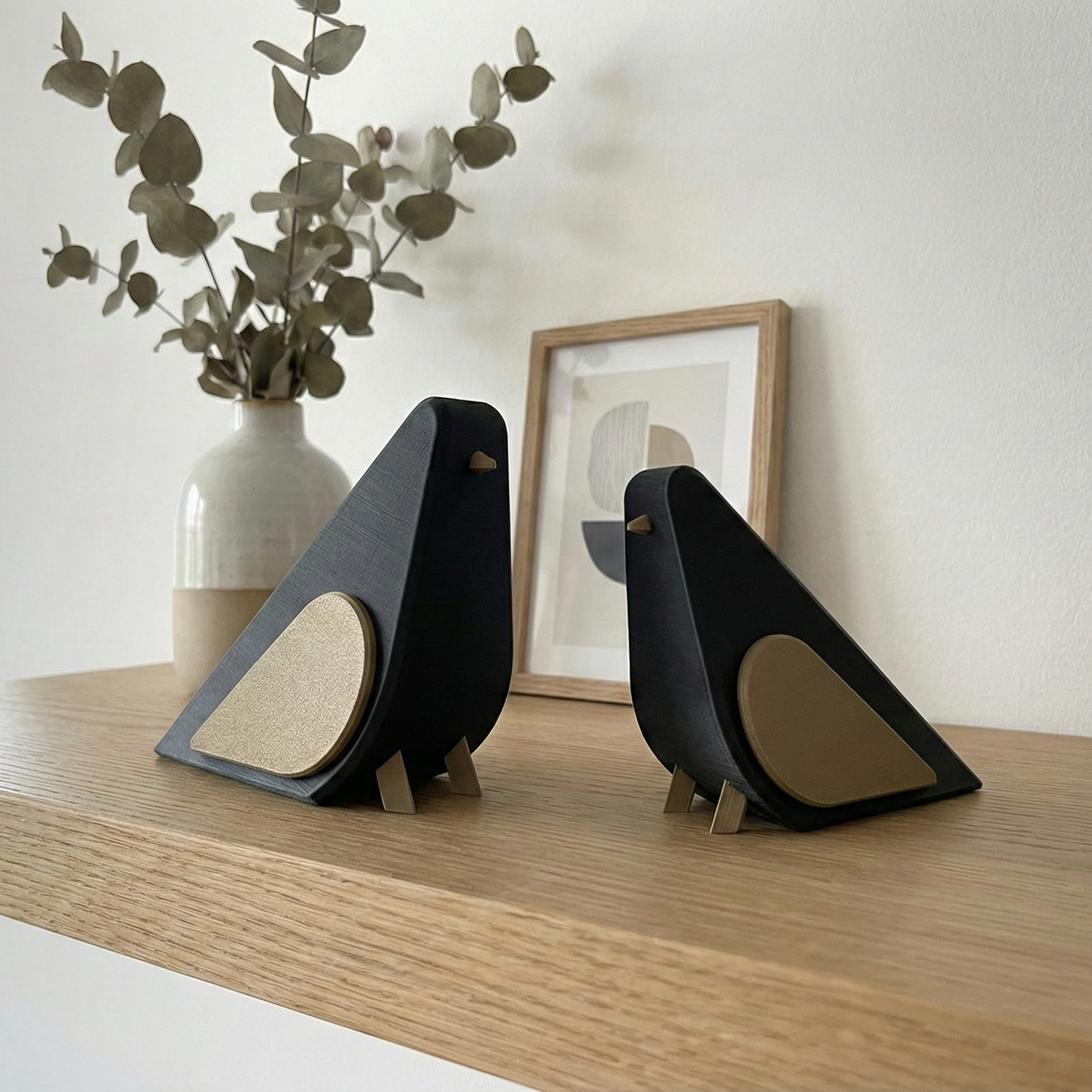 Moderne Geometrisk Fuglepar